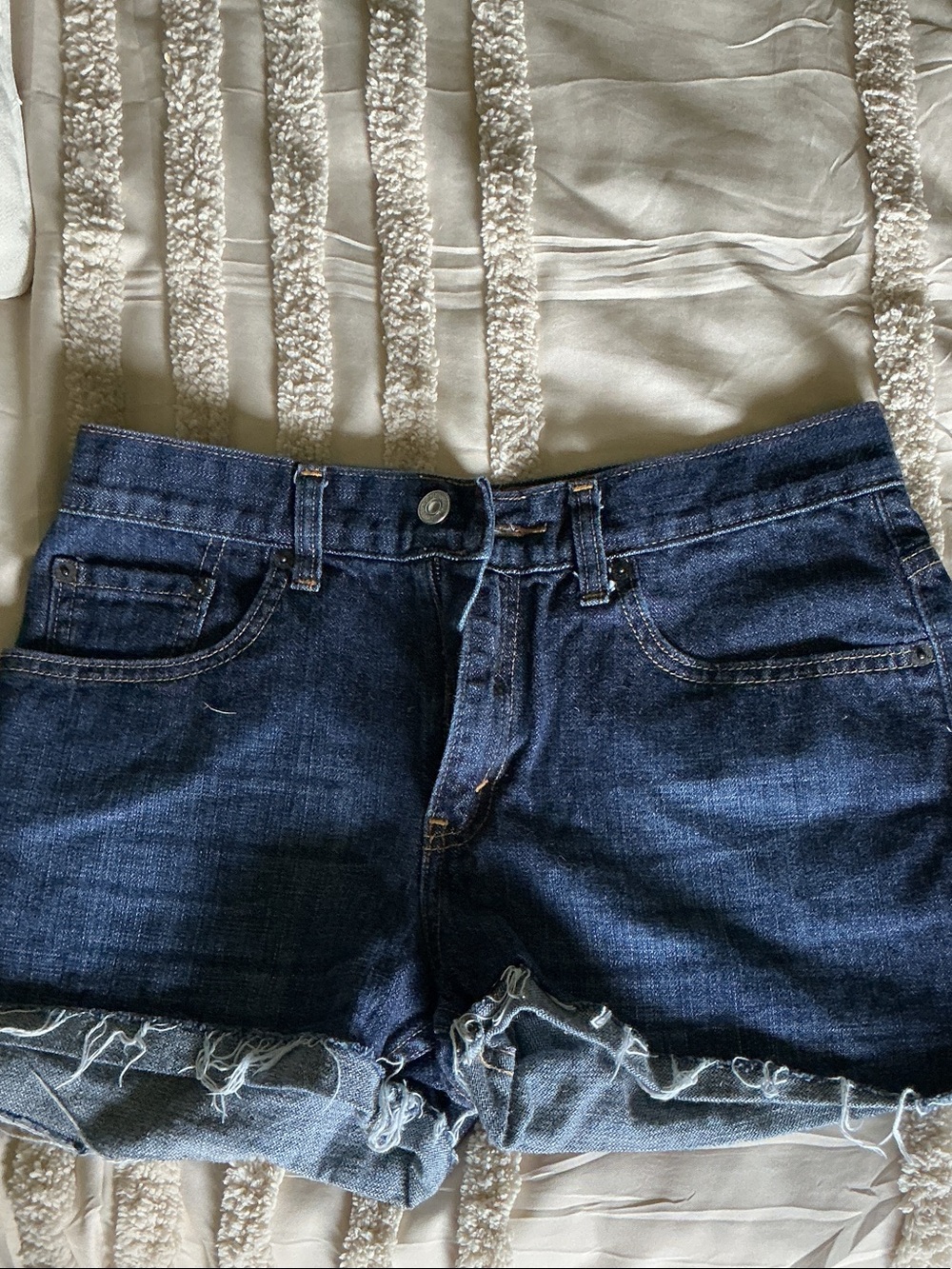 Levi's Dark Blue Denim Cutoff Shorts